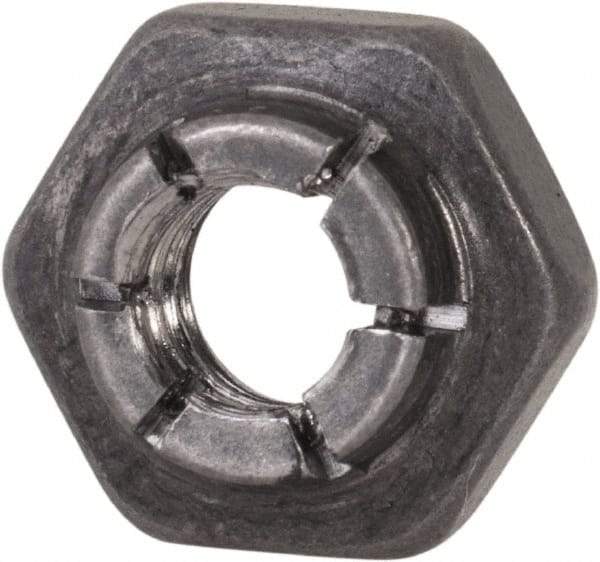 Flex-Loc - #10-24 UNJC 18-8 Hex Lock Nut with Expanding Flex Top - 3/16" High, Uncoated, Meets Military Specifications - USA Tool & Supply