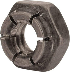 Flex-Loc - 1/4-20 UNC 18-8 Hex Lock Nut with Expanding Flex Top - 7/32" High, Uncoated, Meets Military Specifications - USA Tool & Supply