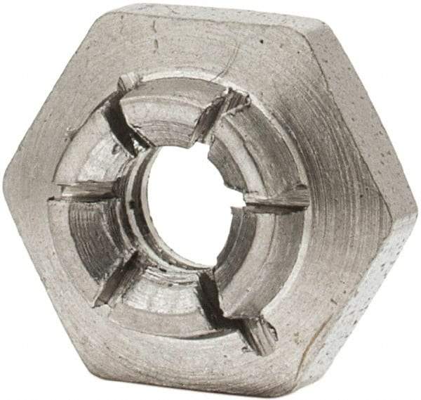 Flex-Loc - #6-32 UNJC 18-8 Hex Lock Nut with Expanding Flex Top - 5/16" Width Across Flats, 9/64" High, Uncoated, Meets Military Specifications - USA Tool & Supply