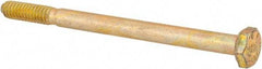 Value Collection - 1/4-20 UNC, 3-1/2" Length Under Head Hex Head Cap Screw - Partially Threaded, Grade 8 Alloy Steel, Zinc-Plated Finish, 7/16" Hex - USA Tool & Supply