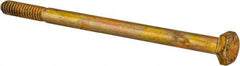 Value Collection - 1/4-20 UNC, 4" Length Under Head Hex Head Cap Screw - Partially Threaded, Grade 8 Alloy Steel, Zinc-Plated Finish, 7/16" Hex - USA Tool & Supply