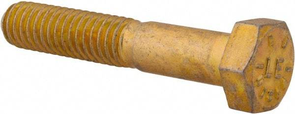 Value Collection - 5/16-18 UNC, 1-3/4" Length Under Head Hex Head Cap Screw - Partially Threaded, Grade 8 Alloy Steel, Zinc-Plated Finish, 1/2" Hex - USA Tool & Supply