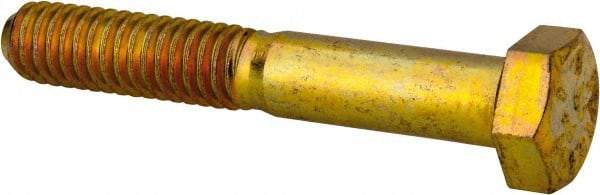 Value Collection - 5/16-18 UNC, 2" Length Under Head Hex Head Cap Screw - Partially Threaded, Grade 8 Alloy Steel, Zinc-Plated Finish, 1/2" Hex - USA Tool & Supply