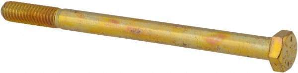 Value Collection - 5/16-18 UNC, 4-1/2" Length Under Head Hex Head Cap Screw - Partially Threaded, Grade 8 Alloy Steel, Zinc-Plated Finish, 1/2" Hex - USA Tool & Supply