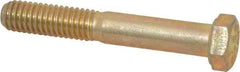 Value Collection - 3/8-16 UNC, 2-1/2" Length Under Head Hex Head Cap Screw - Partially Threaded, Grade 8 Alloy Steel, Zinc-Plated Finish, 9/16" Hex - USA Tool & Supply