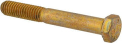 Value Collection - 3/8-16 UNC, 2-3/4" Length Under Head Hex Head Cap Screw - Partially Threaded, Grade 8 Alloy Steel, Zinc-Plated Finish, 9/16" Hex - USA Tool & Supply