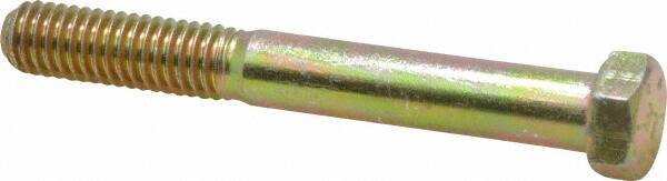 Value Collection - 3/8-16 UNC, 3" Length Under Head Hex Head Cap Screw - Partially Threaded, Grade 8 Alloy Steel, Zinc-Plated Finish, 9/16" Hex - USA Tool & Supply