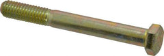 Value Collection - 3/8-16 UNC, 3-1/4" Length Under Head Hex Head Cap Screw - Partially Threaded, Grade 8 Alloy Steel, Zinc-Plated Finish, 9/16" Hex - USA Tool & Supply
