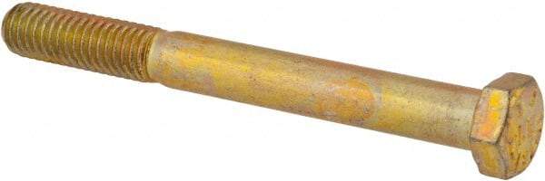 Value Collection - 3/8-16 UNC, 3-1/2" Length Under Head Hex Head Cap Screw - Partially Threaded, Grade 8 Alloy Steel, Zinc-Plated Finish, 9/16" Hex - USA Tool & Supply