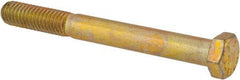 Value Collection - 3/8-16 UNC, 3-1/2" Length Under Head Hex Head Cap Screw - Partially Threaded, Grade 8 Alloy Steel, Zinc-Plated Finish, 9/16" Hex - USA Tool & Supply