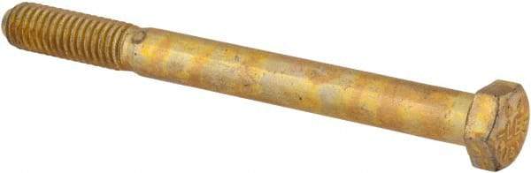 Value Collection - 3/8-16 UNC, 4" Length Under Head Hex Head Cap Screw - Partially Threaded, Grade 8 Alloy Steel, Zinc-Plated Finish, 9/16" Hex - USA Tool & Supply