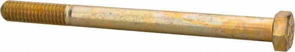 Value Collection - 3/8-16 UNC, 4-1/2" Length Under Head Hex Head Cap Screw - Partially Threaded, Grade 8 Alloy Steel, Zinc-Plated Finish, 9/16" Hex - USA Tool & Supply