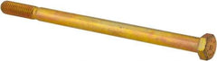 Value Collection - 3/8-16 UNC, 6" Length Under Head Hex Head Cap Screw - Partially Threaded, Grade 8 Alloy Steel, Zinc-Plated Finish, 9/16" Hex - USA Tool & Supply