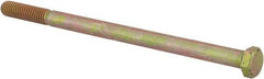 Value Collection - 3/8-16 UNC, 6-1/2" Length Under Head Hex Head Cap Screw - Partially Threaded, Grade 8 Alloy Steel, Zinc-Plated Finish, 9/16" Hex - USA Tool & Supply