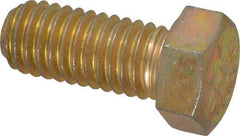 Value Collection - 7/16-14 UNC, 1" Length Under Head Hex Head Cap Screw - Fully Threaded, Grade 8 Alloy Steel, Zinc-Plated Finish, 5/8" Hex - USA Tool & Supply