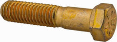 Value Collection - 7/16-14 UNC, 2" Length Under Head Hex Head Cap Screw - Partially Threaded, Grade 8 Alloy Steel, Zinc-Plated Finish, 5/8" Hex - USA Tool & Supply