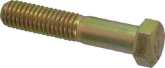 Value Collection - 7/16-14 UNC, 2-1/4" Length Under Head Hex Head Cap Screw - Partially Threaded, Grade 8 Alloy Steel, Zinc-Plated Finish, 5/8" Hex - USA Tool & Supply