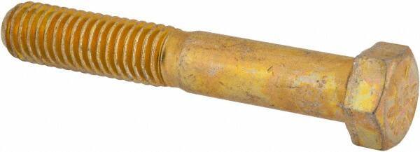 Value Collection - 7/16-14 UNC, 2-3/4" Length Under Head Hex Head Cap Screw - Partially Threaded, Grade 8 Alloy Steel, Zinc-Plated Finish, 5/8" Hex - USA Tool & Supply
