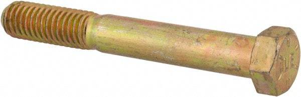 Value Collection - 7/16-14 UNC, 3-1/4" Length Under Head Hex Head Cap Screw - Partially Threaded, Grade 8 Alloy Steel, Zinc-Plated Finish, 5/8" Hex - USA Tool & Supply