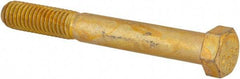 Value Collection - 7/16-14 UNC, 3-1/2" Length Under Head Hex Head Cap Screw - Partially Threaded, Grade 8 Alloy Steel, Zinc-Plated Finish, 5/8" Hex - USA Tool & Supply