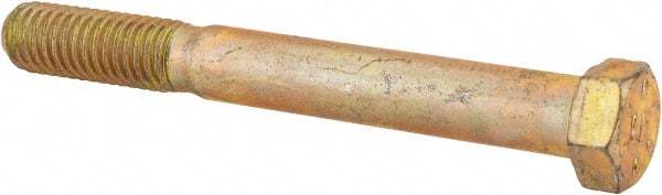 Value Collection - 7/16-14 UNC, 3-3/4" Length Under Head Hex Head Cap Screw - Partially Threaded, Grade 8 Alloy Steel, Zinc-Plated Finish, 5/8" Hex - USA Tool & Supply