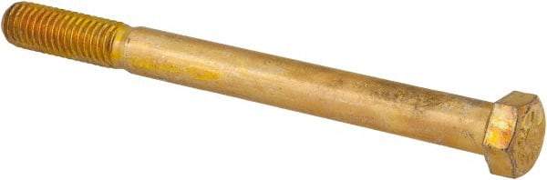 Value Collection - 7/16-14 UNC, 5" Length Under Head Hex Head Cap Screw - Partially Threaded, Grade 8 Alloy Steel, Zinc-Plated Finish, 5/8" Hex - USA Tool & Supply