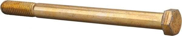 Value Collection - 7/16-14 UNC, 5-1/2" Length Under Head Hex Head Cap Screw - Partially Threaded, Grade 8 Alloy Steel, Zinc-Plated Finish, 5/8" Hex - USA Tool & Supply