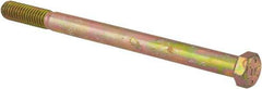 Value Collection - 7/16-14 UNC, 6" Length Under Head Hex Head Cap Screw - Partially Threaded, Grade 8 Alloy Steel, Zinc-Plated Finish, 5/8" Hex - USA Tool & Supply