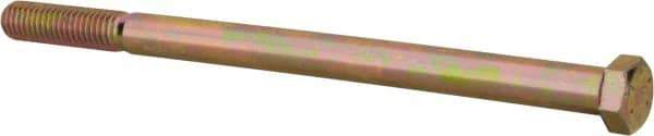 Value Collection - 7/16-14 UNC, 7" Length Under Head Hex Head Cap Screw - Partially Threaded, Grade 8 Alloy Steel, Zinc-Plated Finish, 5/8" Hex - USA Tool & Supply