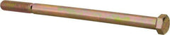 Value Collection - 7/16-14 UNC, 7" Length Under Head Hex Head Cap Screw - Partially Threaded, Grade 8 Alloy Steel, Zinc-Plated Finish, 5/8" Hex - USA Tool & Supply