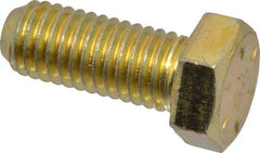 Value Collection - 1/2-13 UNC, 1-1/4" Length Under Head Hex Head Cap Screw - Fully Threaded, Grade 8 Alloy Steel, Zinc-Plated Finish, 3/4" Hex - USA Tool & Supply