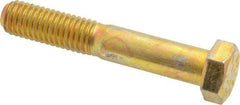 Value Collection - 1/2-13 UNC, 3" Length Under Head Hex Head Cap Screw - Partially Threaded, Grade 8 Alloy Steel, Zinc-Plated Finish, 3/4" Hex - USA Tool & Supply