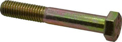 Value Collection - 1/2-13 UNC, 3-1/4" Length Under Head Hex Head Cap Screw - Partially Threaded, Grade 8 Alloy Steel, Zinc-Plated Finish, 3/4" Hex - USA Tool & Supply