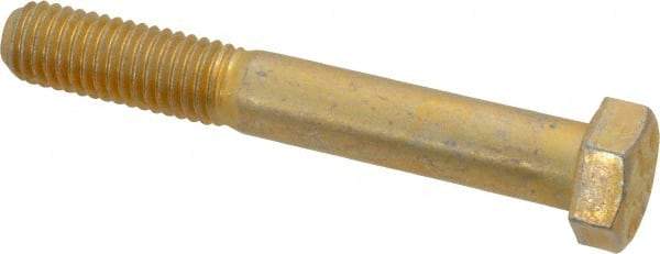 Value Collection - 1/2-13 UNC, 3-1/2" Length Under Head Hex Head Cap Screw - Partially Threaded, Grade 8 Alloy Steel, Zinc-Plated Finish, 3/4" Hex - USA Tool & Supply