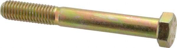 Value Collection - 1/2-13 UNC, 4" Length Under Head Hex Head Cap Screw - Partially Threaded, Grade 8 Alloy Steel, Zinc-Plated Finish, 3/4" Hex - USA Tool & Supply