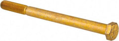 Value Collection - 1/2-13 UNC, 6-1/2" Length Under Head Hex Head Cap Screw - Partially Threaded, Grade 8 Alloy Steel, Zinc-Plated Finish, 3/4" Hex - USA Tool & Supply