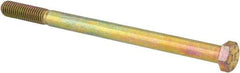 Value Collection - 1/2-13 UNC, 7-1/2" Length Under Head Hex Head Cap Screw - Partially Threaded, Grade 8 Alloy Steel, Zinc-Plated Finish, 3/4" Hex - USA Tool & Supply