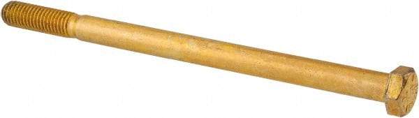 Value Collection - 1/2-13 UNC, 8" Length Under Head Hex Head Cap Screw - Partially Threaded, Grade 8 Alloy Steel, Zinc-Plated Finish, 3/4" Hex - USA Tool & Supply