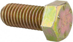 Value Collection - 9/16-12 UNC, 1-1/4" Length Under Head Hex Head Cap Screw - Fully Threaded, Grade 8 Alloy Steel, Zinc-Plated Finish, 13/16" Hex - USA Tool & Supply