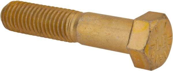 Value Collection - 9/16-12 UNC, 2-3/4" Length Under Head Hex Head Cap Screw - Partially Threaded, Grade 8 Alloy Steel, Zinc-Plated Finish, 13/16" Hex - USA Tool & Supply
