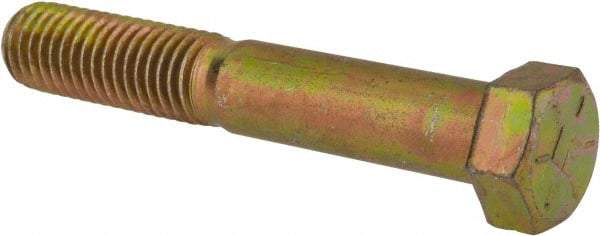 Value Collection - 9/16-12 UNC, 3-1/2" Length Under Head Hex Head Cap Screw - Partially Threaded, Grade 8 Alloy Steel, Zinc-Plated Finish, 13/16" Hex - USA Tool & Supply