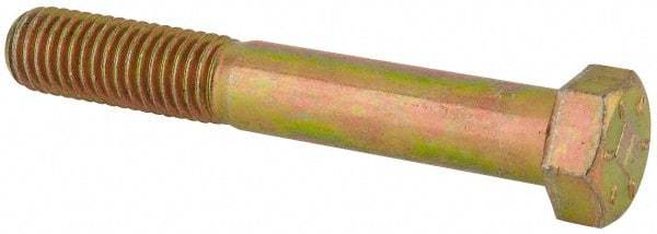 Value Collection - 9/16-12 UNC, 3-3/4" Length Under Head Hex Head Cap Screw - Partially Threaded, Grade 8 Alloy Steel, Zinc-Plated Finish, 13/16" Hex - USA Tool & Supply