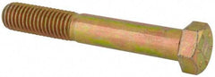 Value Collection - 9/16-12 UNC, 3-3/4" Length Under Head Hex Head Cap Screw - Partially Threaded, Grade 8 Alloy Steel, Zinc-Plated Finish, 13/16" Hex - USA Tool & Supply