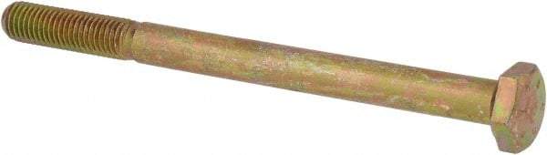 Value Collection - 1/4-28 UNF, 3-1/4" Length Under Head Hex Head Cap Screw - Partially Threaded, Grade 8 Alloy Steel, Zinc-Plated Finish, 7/16" Hex - USA Tool & Supply