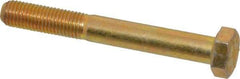 Value Collection - 5/16-24 UNF, 2-1/2" Length Under Head Hex Head Cap Screw - Partially Threaded, Grade 8 Alloy Steel, Zinc-Plated Finish, 1/2" Hex - USA Tool & Supply