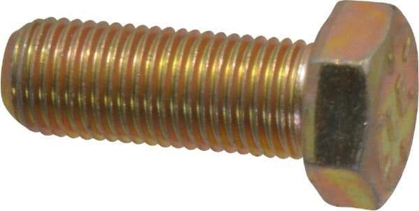 Value Collection - 3/8-24 UNF, 1" Length Under Head Hex Head Cap Screw - Fully Threaded, Grade 8 Alloy Steel, Zinc-Plated Finish, 9/16" Hex - USA Tool & Supply