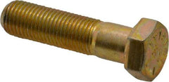 Value Collection - 3/8-24 UNF, 1-1/2" Length Under Head Hex Head Cap Screw - Partially Threaded, Grade 8 Alloy Steel, Zinc-Plated Finish, 9/16" Hex - USA Tool & Supply