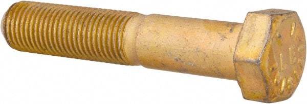 Value Collection - 3/8-24 UNF, 2" Length Under Head Hex Head Cap Screw - Partially Threaded, Grade 8 Alloy Steel, Zinc-Plated Finish, 9/16" Hex - USA Tool & Supply