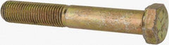 Value Collection - 3/8-24 UNF, 2-1/2" Length Under Head Hex Head Cap Screw - Partially Threaded, Grade 8 Alloy Steel, Zinc-Plated Finish, 9/16" Hex - USA Tool & Supply