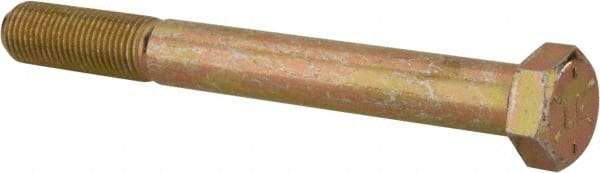 Value Collection - 3/8-24 UNF, 3-1/2" Length Under Head Hex Head Cap Screw - Partially Threaded, Grade 8 Alloy Steel, Zinc-Plated Finish, 9/16" Hex - USA Tool & Supply